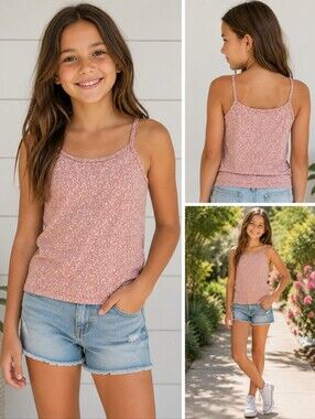 Gap Kids Pink Size 12 Floral Tank Top